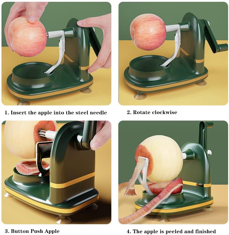Apple Peeler, Potato Peeler, Suction Cup Apple Peeler, Vegetable Peeler Apply For Vegetables, Round Potatoes, Round Apples, Equipped With Apple Slicer,Easy To Clean