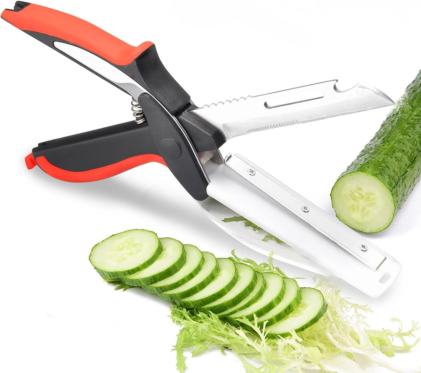 2 In 1 Clever Cutter Kitchen Scissors Quick Vegetable Cutter Vegetable Chopper