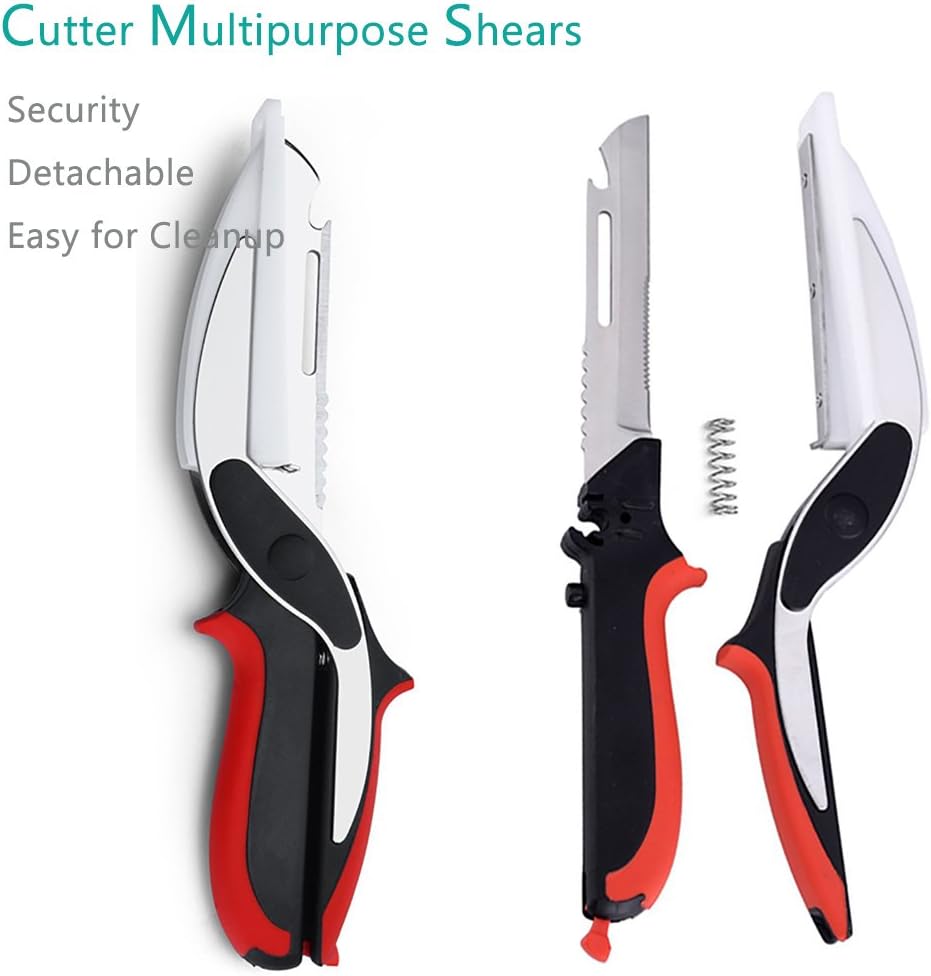 2 In 1 Clever Cutter Kitchen Scissors Quick Vegetable Cutter Vegetable Chopper