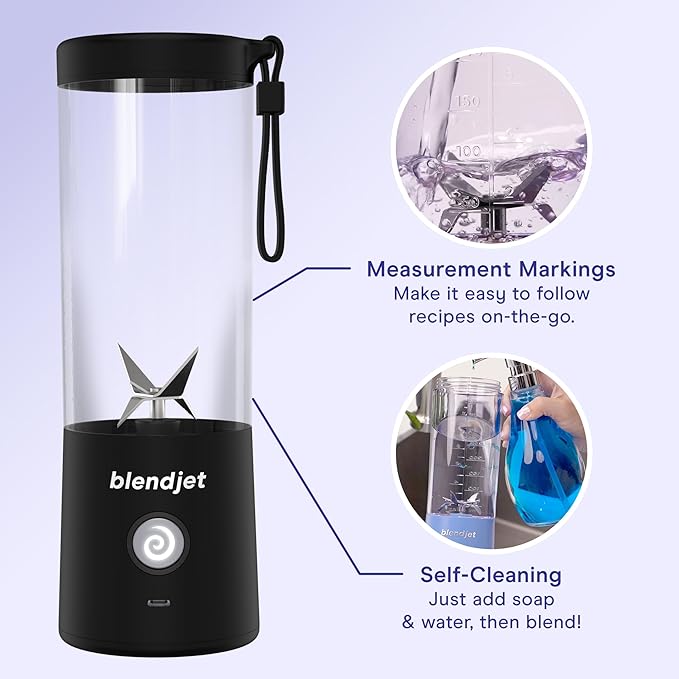 6 Blades Electric Blender Mini Portable Juicer Usb Rechargeable 380ml (random Color)
