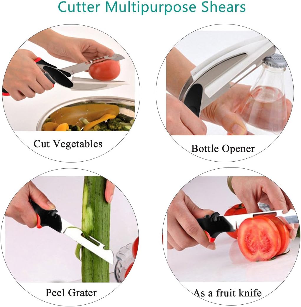 2 In 1 Clever Cutter Kitchen Scissors Quick Vegetable Cutter Vegetable Chopper