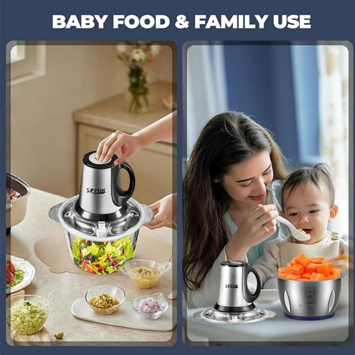 Electric Meat Chopper Machine 3-liter Capacity 400 Watts Motor Silver Chopper | Best Quality Chopper