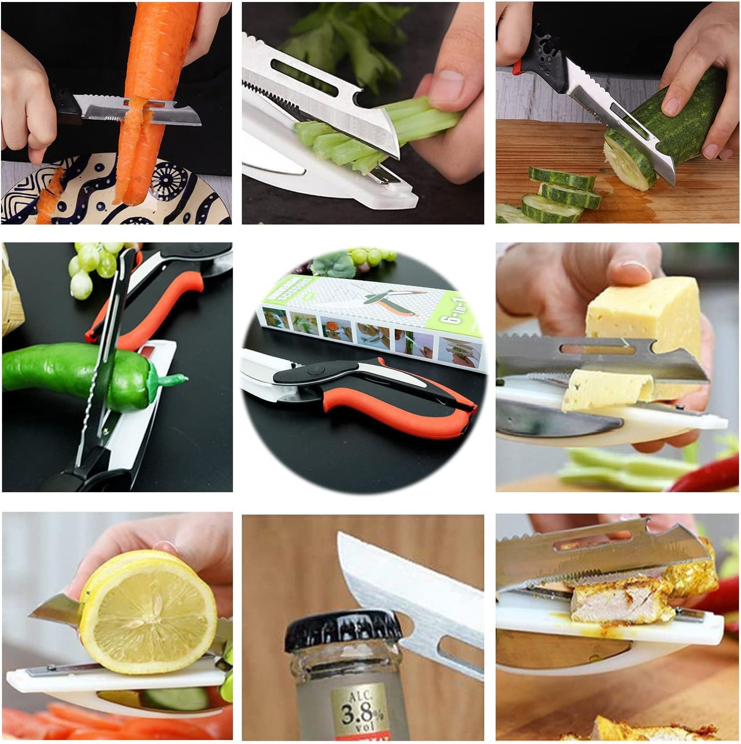 2 In 1 Clever Cutter Kitchen Scissors Quick Vegetable Cutter Vegetable Chopper