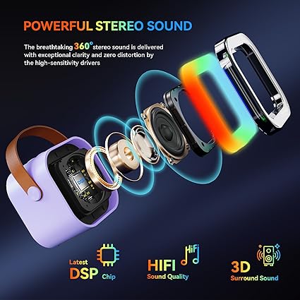 K12 Karaoke Speaker Portable Rechargeable Bluetooth Wireless Speaker With Mic Premium Smart Speaker (random Color)