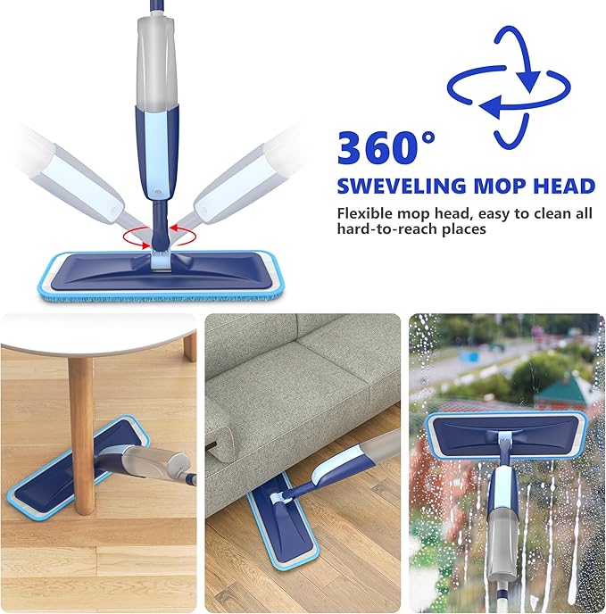 Microfiber Water Spray Mop For House Cleaning Microfiber Spray Mop For Wet And Dry Floor Cleaning, Home Dust, Dirt Cleaner