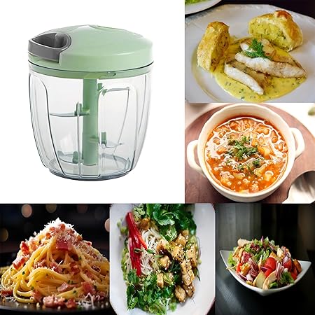 Hand Pulled Multipurpose Chopper & Cutter | Rope Pulled Chopper Multifunctional Meat Grinder, Vegetable Cutter (random Color)
