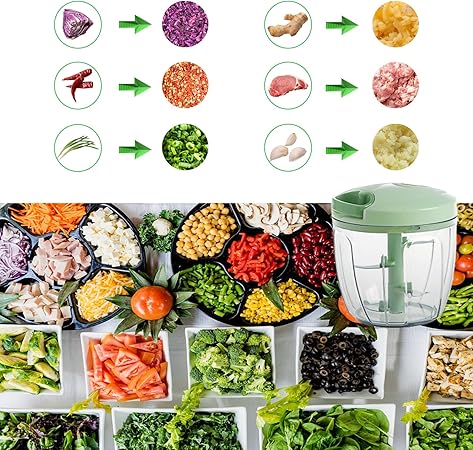 Hand Pulled Multipurpose Chopper & Cutter | Rope Pulled Chopper Multifunctional Meat Grinder, Vegetable Cutter (random Color)