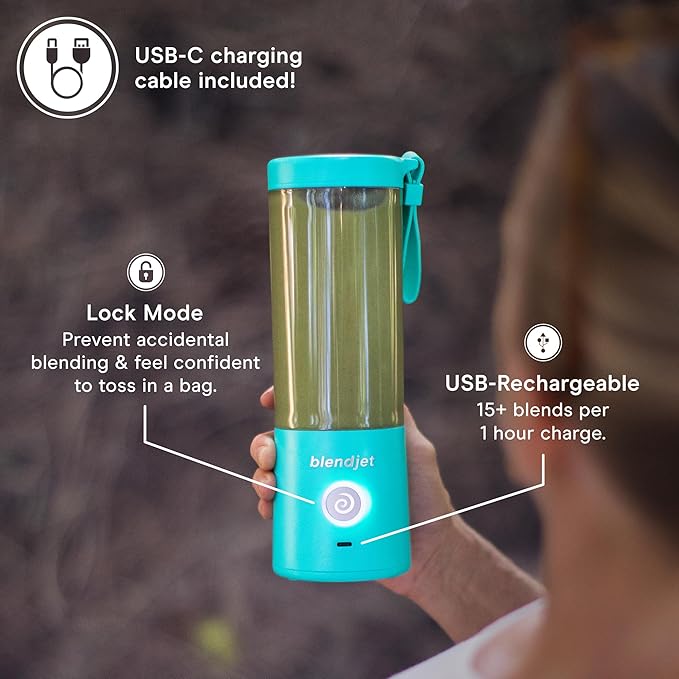 6 Blades Electric Blender Mini Portable Juicer Usb Rechargeable 380ml (random Color)