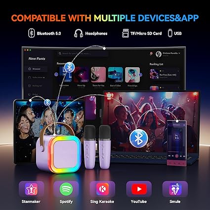 K12 Karaoke Speaker Portable Rechargeable Bluetooth Wireless Speaker With Mic Premium Smart Speaker (random Color)