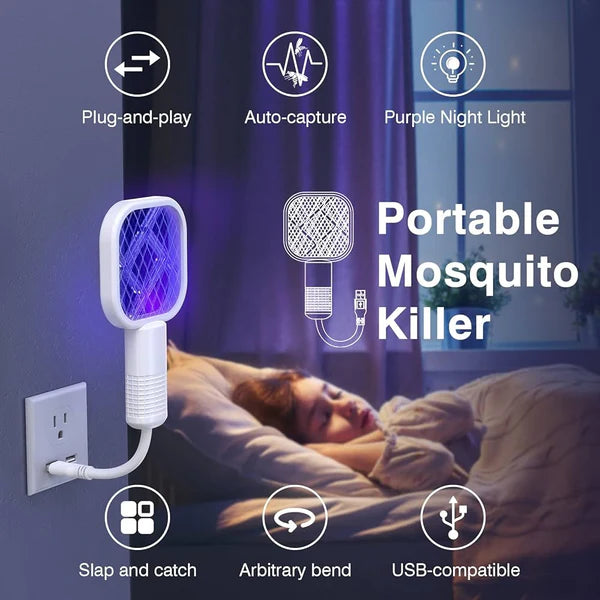 Mini Usb Electric Racket Mosquito Racket Multifunctional Portable Adjustable Angle Electric Mosquito Swatter