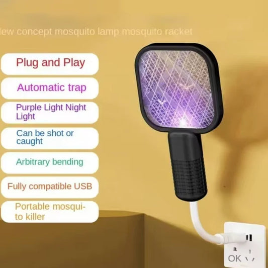 Mini Usb Electric Racket Mosquito Racket Multifunctional Portable Adjustable Angle Electric Mosquito Swatter