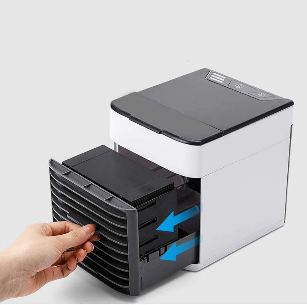 Mini Portable Air Cooler, Personal Space Cooler Easy to fill water and mood led light for Home & Office