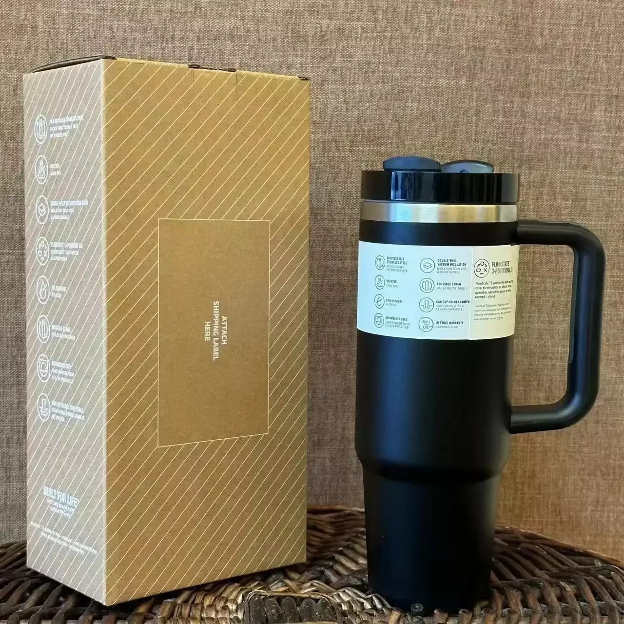 🔥 Stanley 40oz Stainless Steel Insulated Tumbler with Straw – Keeps Drinks Hot & Cold All Day!