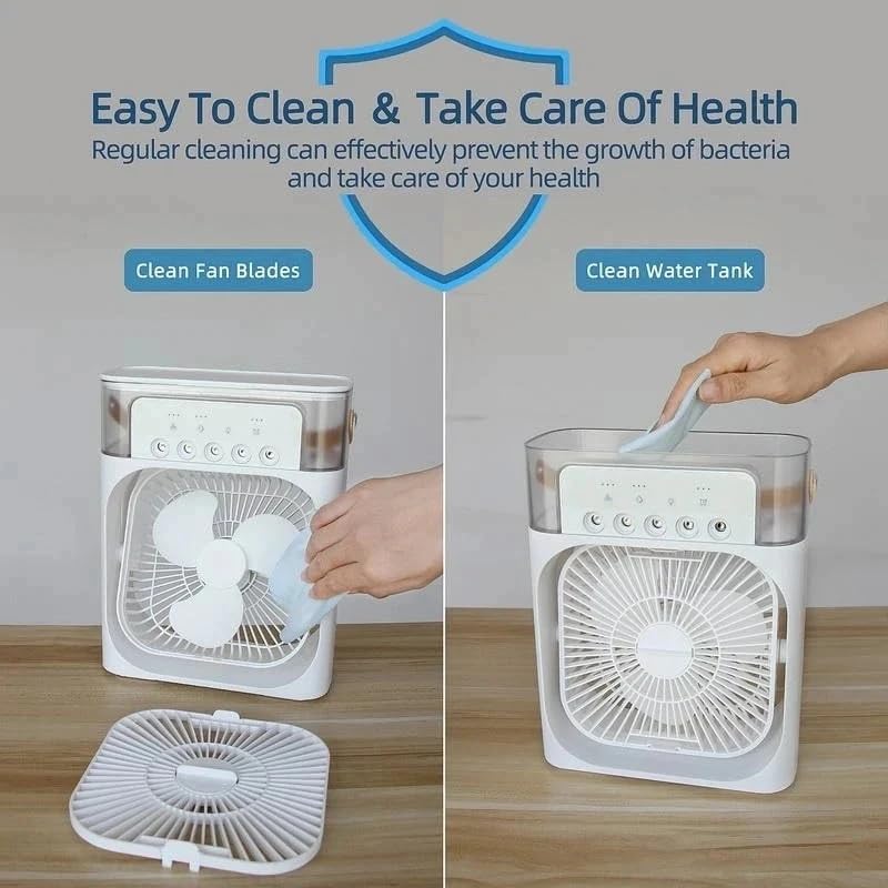 Portable 4-in-1 Mini Air Cooler Fan 10 inch size