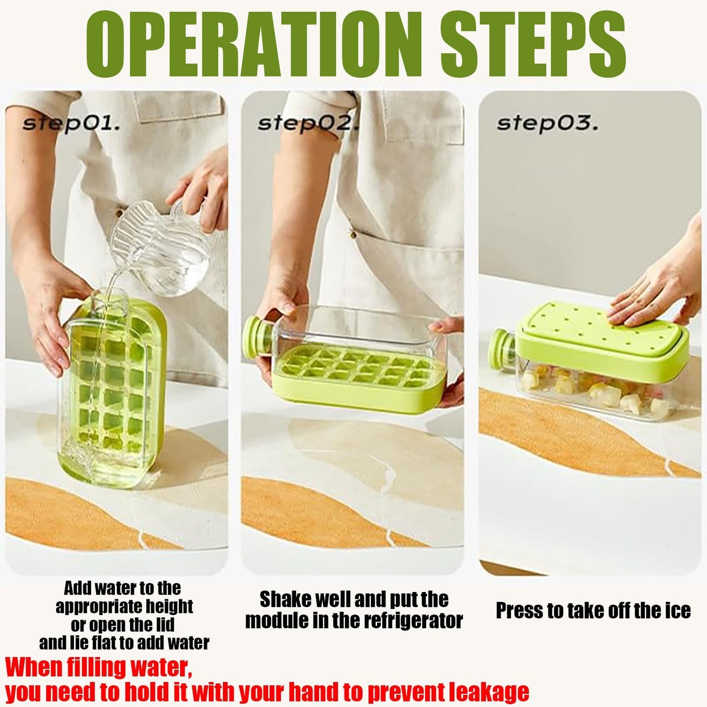 2 in 1 Touch-Free Ice Cube Tray Water Bottle