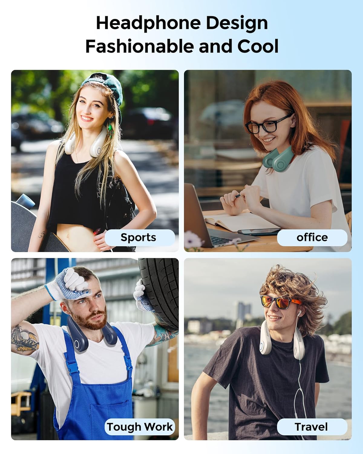 USB Rechargeable Portable Bladeless Neck Fan Box Pack