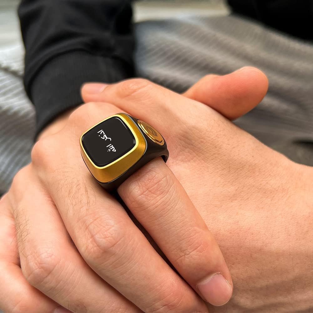 Smart Tasbih Tally Counter for Muslims Zikr Ring Digital Tasbeeh 5 Prayer Time Vibration Reminder Waterproof