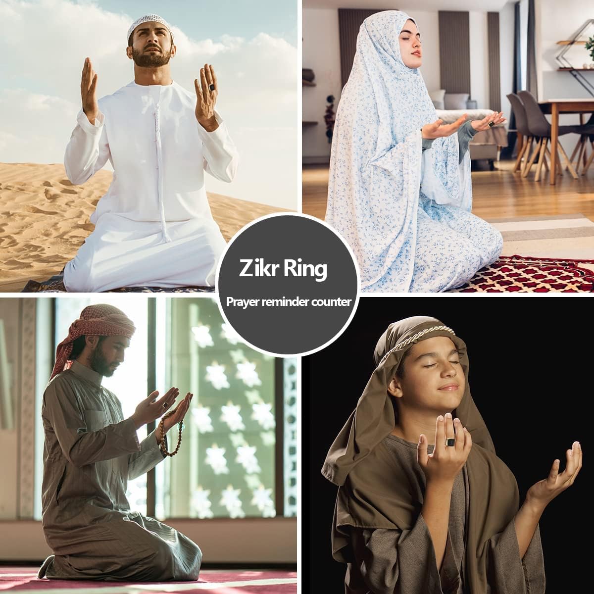 Smart Tasbih Tally Counter for Muslims Zikr Ring Digital Tasbeeh 5 Prayer Time Vibration Reminder Waterproof
