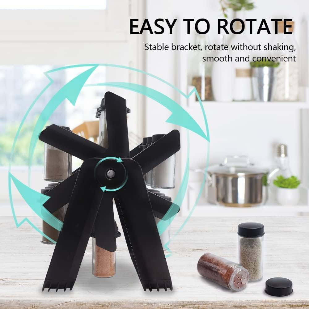 Rotating Spice Rack With 18Pcs Jar for Kitchen Counter