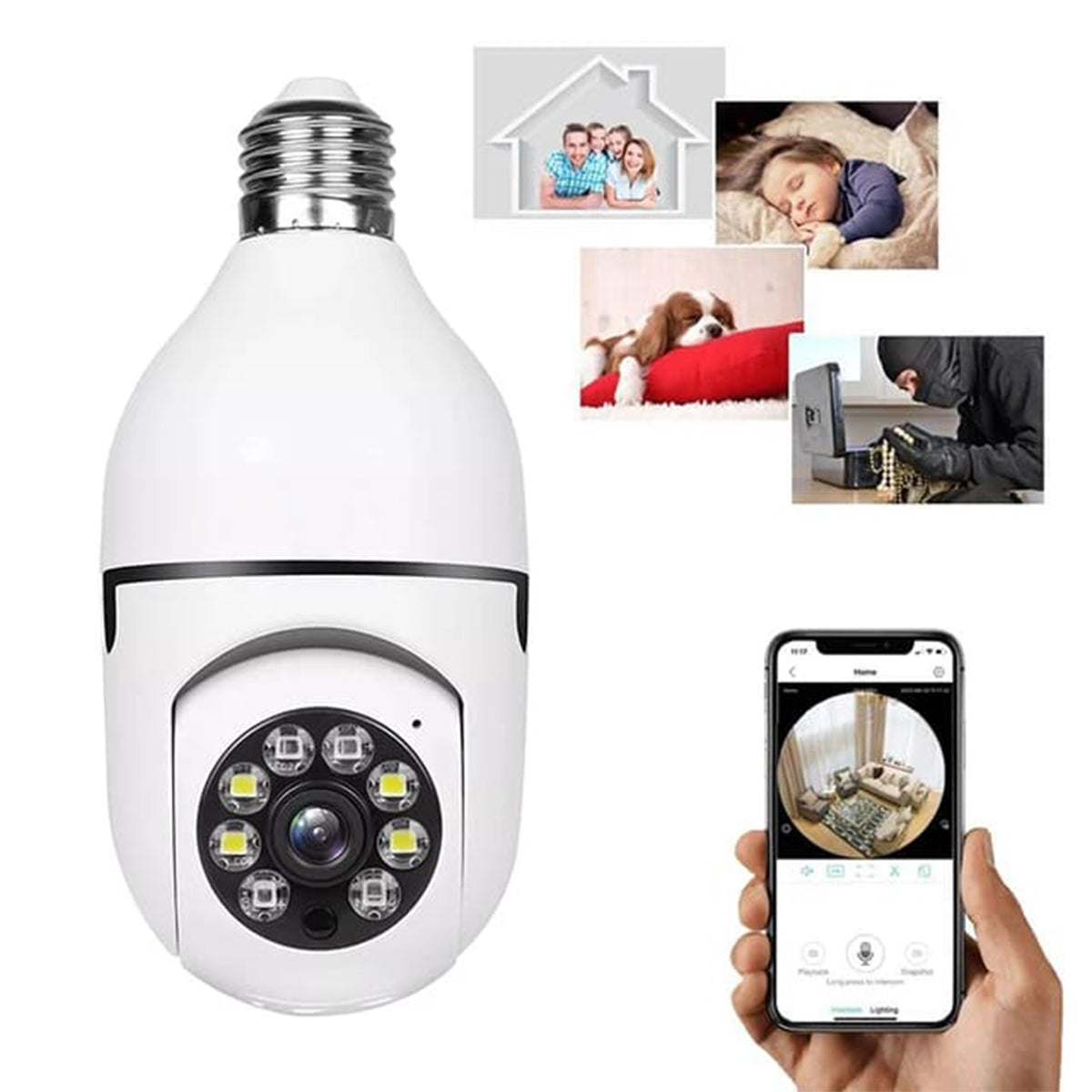Smart Camera Wifi – Cctv Wifi – Wifi Camera Bulb Socket – Security Camera For Home Wifi – Camera Cctv – Security Camera – Security Camera For Home