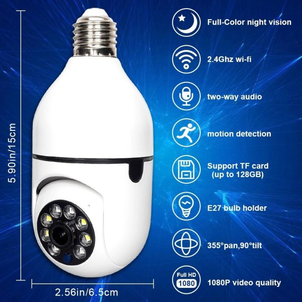 Smart Camera Wifi – Cctv Wifi – Wifi Camera Bulb Socket – Security Camera For Home Wifi – Camera Cctv – Security Camera – Security Camera For Home