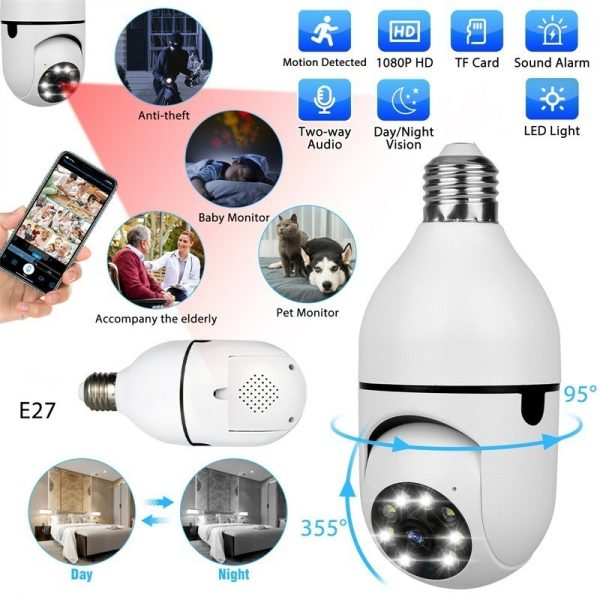 Smart Camera Wifi – Cctv Wifi – Wifi Camera Bulb Socket – Security Camera For Home Wifi – Camera Cctv – Security Camera – Security Camera For Home