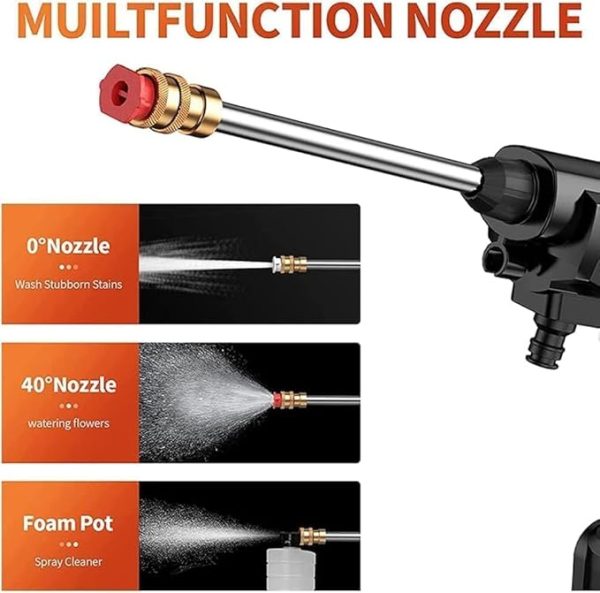 Portable High Pressure Car Washing Gun, Rechargeable Foam Machine Water Gun, Electric Cordless Pressure Spray Water Gun