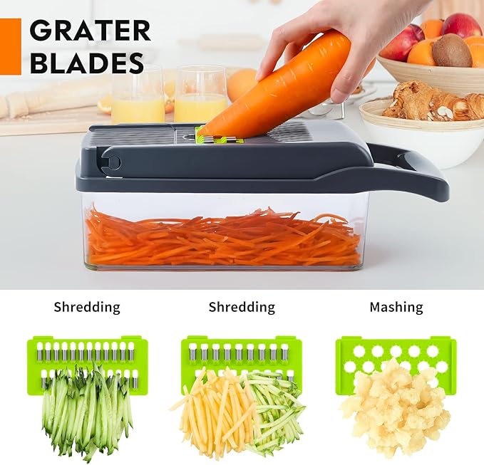 16 In 1 Multifunctional Vegetable Slicer Cutter Shredders Slicer With Basket Fruit Potato Chopper Carrot Grater