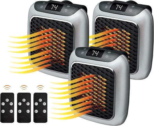 800w Space Heater Digital Electric Heater Wall Outlet Plug Small Fan Home Warmer
