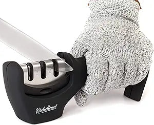 Professional 3-stage Electric Knife Sharpener for Kitchen Knives, with 100% Diamond Abrasive 20° Precision Angle Guide, Quickly Sharpening,